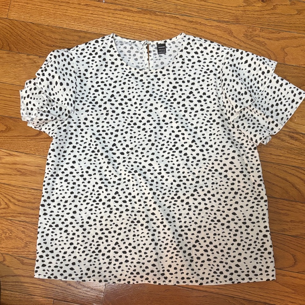Black and White Polka Dot Blouse